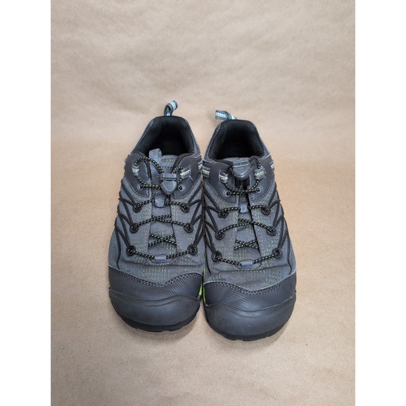 KEEN Kids Size 5 Chandler CNX Outdoor Lifestyle Shoes Hiking Grey Green Elastic - Picture 2 of 8